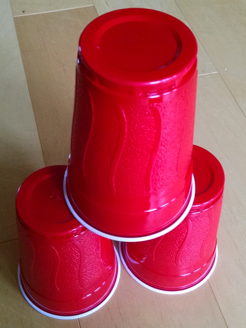 flip one colour set selected at random on despatch rack and stack! set of 12 sturdy plastic cups to slip Red or Blue colours Cup Stack Challenge